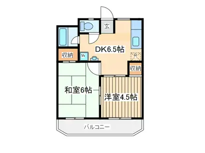 市川マンション(2DK/2階)の間取り写真