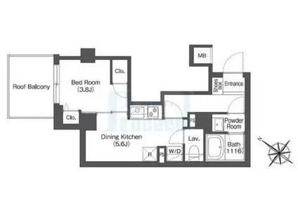 コンフォリア志村坂上(1DK/5階)の間取り写真