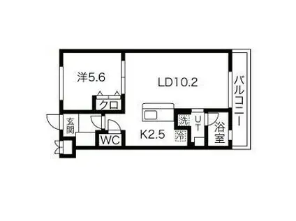 しまかげビル(1LDK/3階)の間取り写真