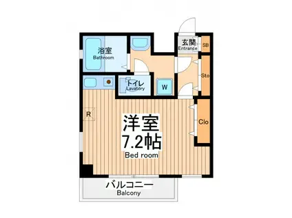 聖蹟リオ(ワンルーム/3階)の間取り写真