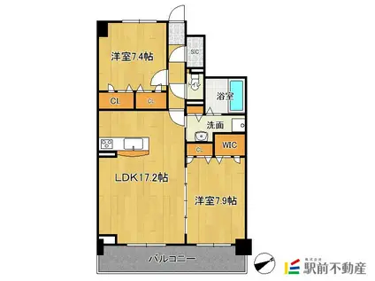 グラン・レカン(2LDK/5階)の間取り写真