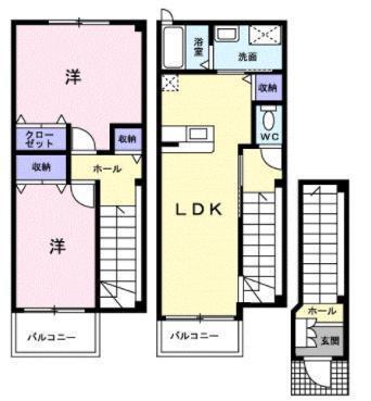 マリオン壱番館(2LDK/2階)の間取り写真