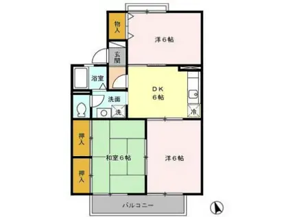 パークハイムA(3DK/1階)の間取り写真