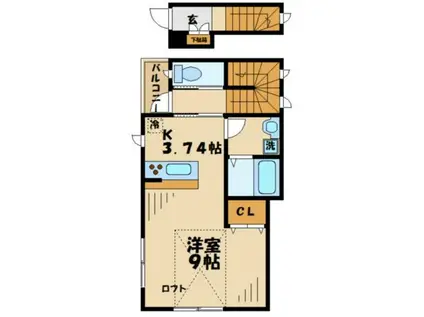 ナテュールメゾン1(1K/2階)の間取り写真