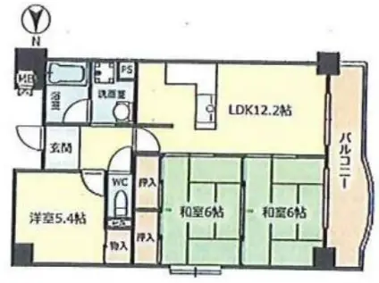 シティハイツ鈴蘭台(3LDK/7階)の間取り写真