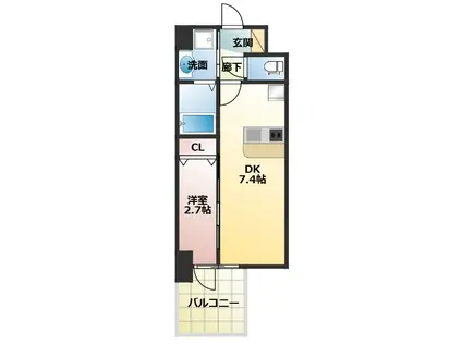 セレニテ日本橋エクラ(1DK/10階)の間取り写真