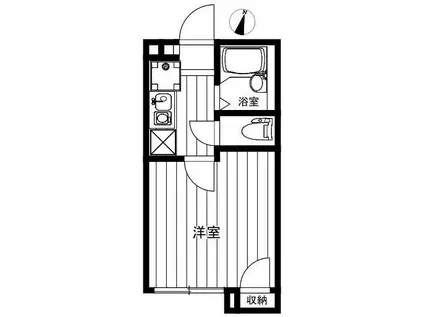 イクシオ泉町(1K/2階)の間取り写真