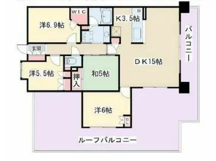 垂水アーバンコンフォート リアヒルズ(4LDK/14階)の間取り写真