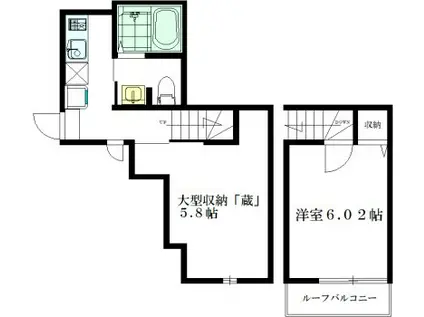 MARY TERRACE(1K/1階)の間取り写真