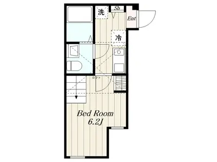 ブリックス本厚木(1K/1階)の間取り写真