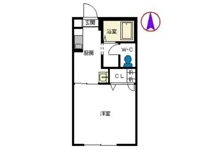 ディアス野口(1K/2階)の間取り写真