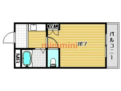 フルーレ高槻(1K/2階)の間取り写真