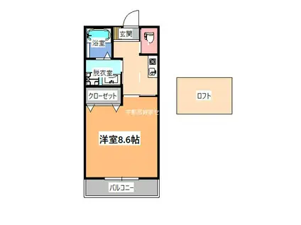 FLAT MINE(1K/2階)の間取り写真