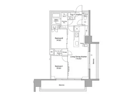 ザ・パークハビオ滝野川(2LDK/11階)の間取り写真