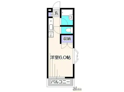 アイコート松が丘(ワンルーム/3階)の間取り写真