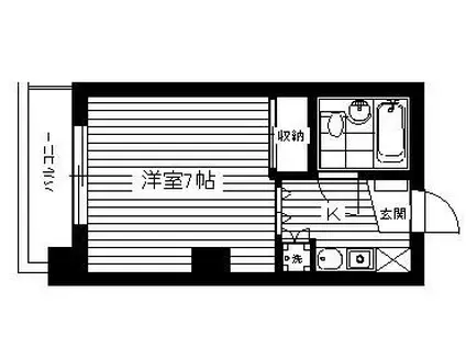 ル・ヴェール渋谷東(1K/4階)の間取り写真
