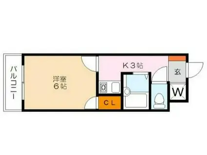 蕨プラザ(1K/1階)の間取り写真