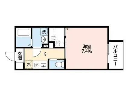 MELDIA新狭山II(1K/3階)の間取り写真