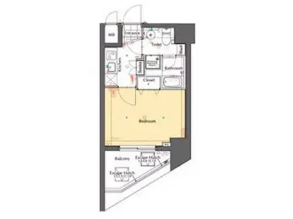 グラントゥルース練馬I(1K/9階)の間取り写真