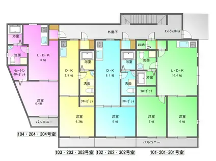 グローリーテラス(1LDK/1階)の間取り写真