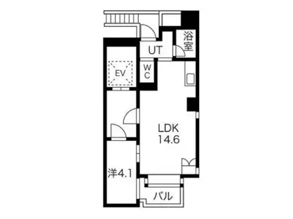 FLEG広尾FUSE 8階(1LDK/8階)の間取り写真