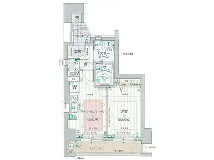 エステムプラザ梅田・扇町公園パークランド(1LDK/5階)の間取り写真