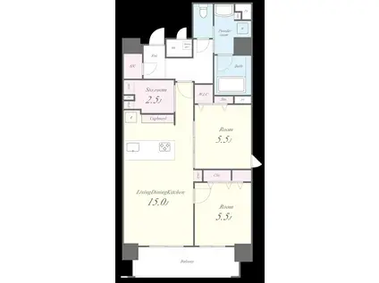セイワパレス本町東(2SLDK/12階)の間取り写真