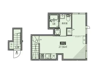 MEGURO SENZOKU U(1DK/2階)の間取り写真