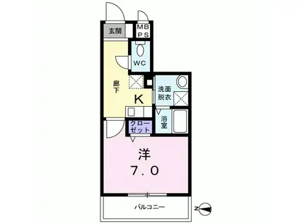 TAKCS(1K/1階)の間取り写真