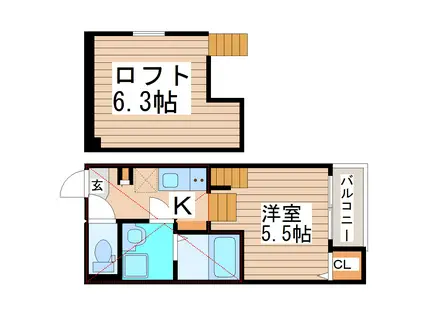 LA VENUS(1K/1階)の間取り写真