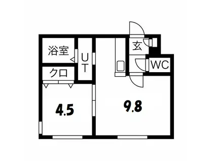 ING南8条(1LDK/4階)の間取り写真