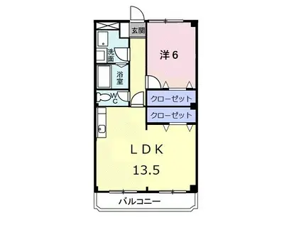 ニューマリッチミマヤ(1LDK/4階)の間取り写真