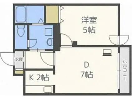 バティール白石(1LDK/3階)の間取り写真