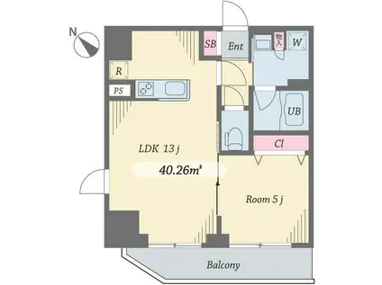 ダイヤモンドタワー西小山(1LDK/11階)の間取り写真
