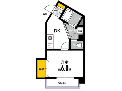 LALIBERTE牛田不動院前(1DK/3階)の間取り写真