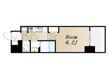 プレサンス扇町駅前(1K/2階)の間取り写真