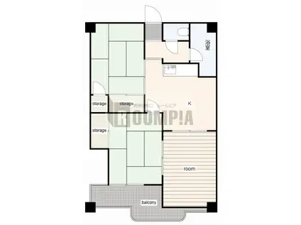 アヴィオン岐阜(2LDK/1階)の間取り写真