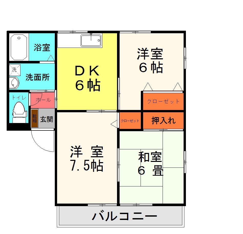 レトアミユキII(3DK/2階)の間取り写真