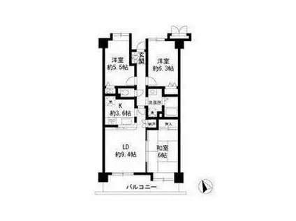 エムワイティーパラシオ(3LDK/2階)の間取り写真
