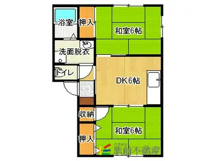 コーポ槙(2DK/1階)の間取り写真