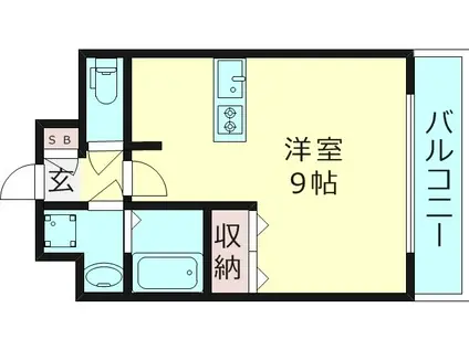 ヴァンスタージュ大阪城イースト(ワンルーム/6階)の間取り写真