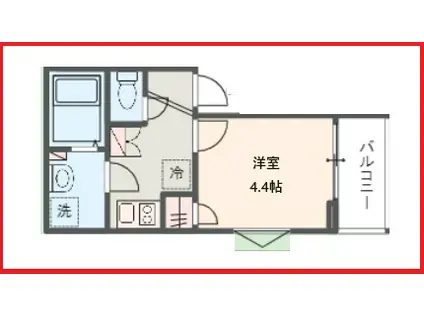 メルディア西新井V(1K/3階)の間取り写真