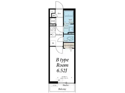 シトラス新城(1K/1階)の間取り写真