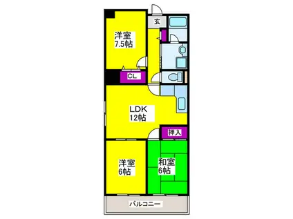 レグルス堺東(3LDK/4階)の間取り写真