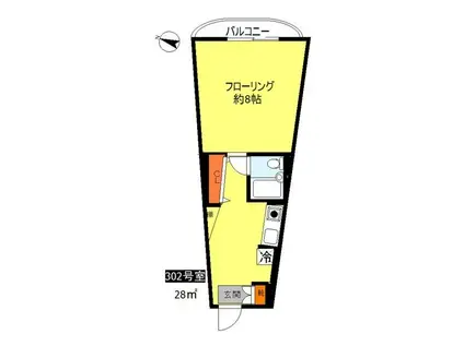 アロージョ(1K/2階)の間取り写真