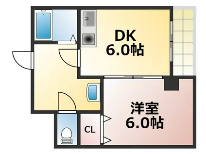 ゴットフィールドIII(1DK/7階)の間取り写真
