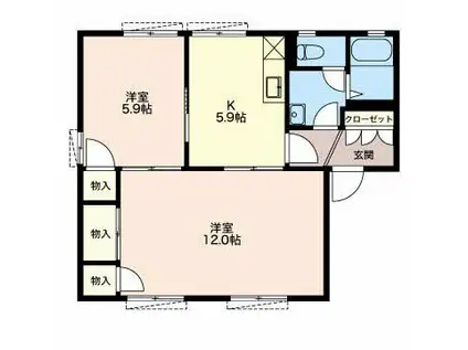 ルミエールハイム(2K/1階)の間取り写真