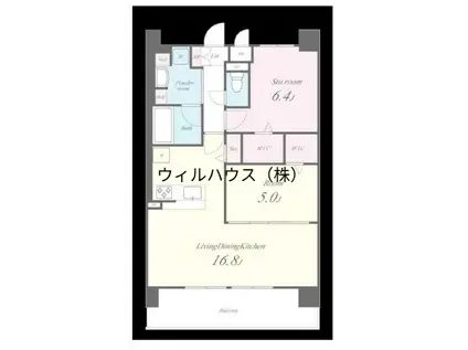 フェンテイースト2(2LDK/2階)の間取り写真