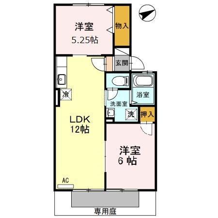 グランメゾン・I A棟(2LDK/1階)の間取り写真