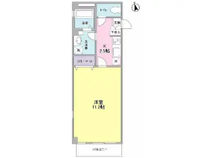 オセアーノ(1K/3階)の間取り写真